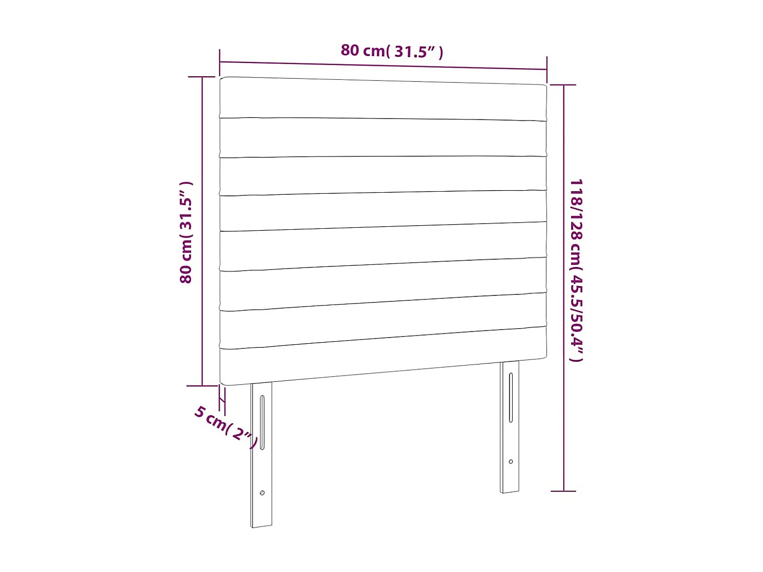 Tête de lit à LED Bleu foncé 80x5x118/128 cm Velours