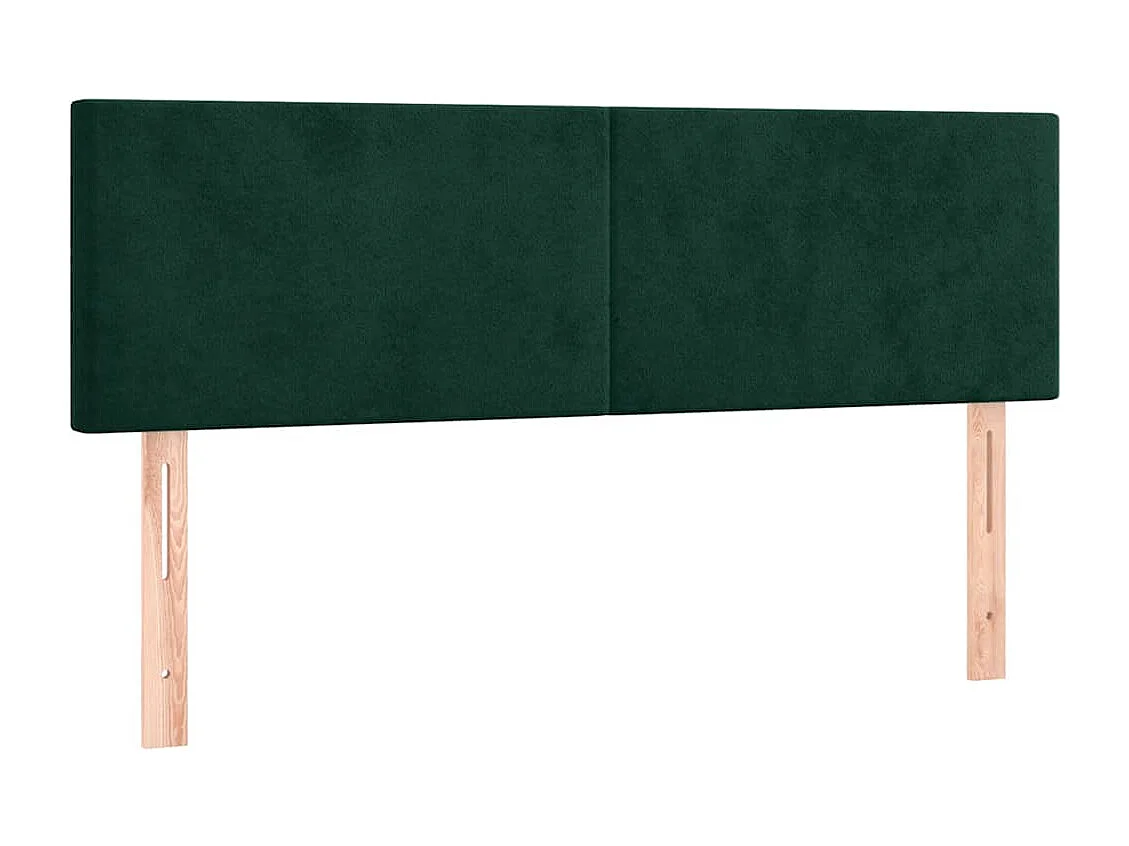 Têtes de lit 2 pcs Vert foncé 72x5x78/88 cm Velours