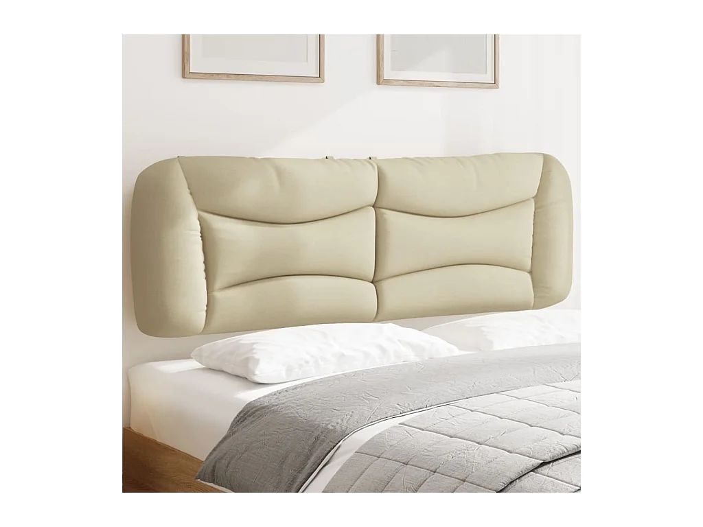 Coussin de tête de lit crème 160 cm tissu
