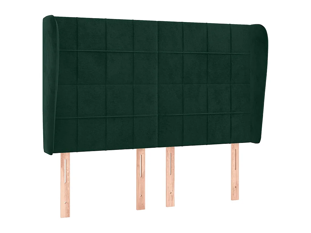 Testiera ad Orecchio Verde Scuro 147x23x118/128cm in Velluto