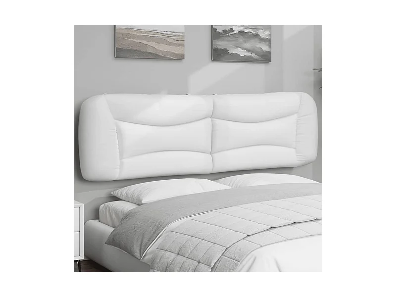 Hoofdbordkussen "Hvar" 180 cm kunstleer wit