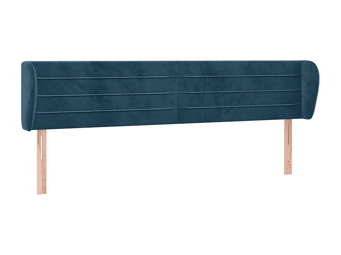 Tête de lit avec oreilles Bleu foncé 163x23x78/88 cm Velours