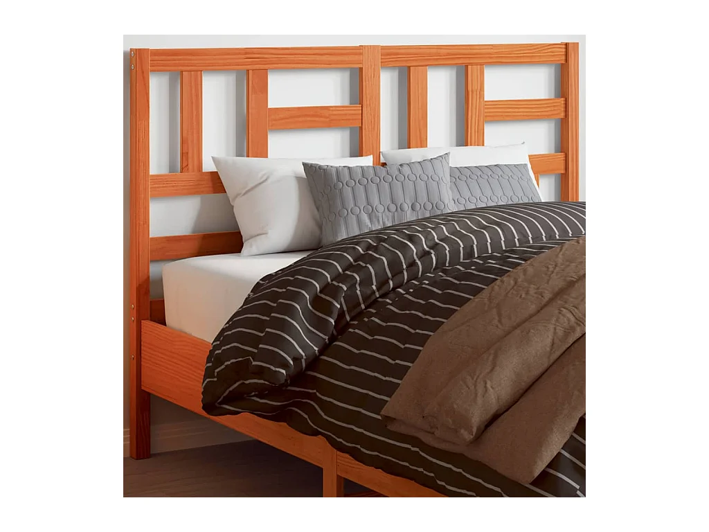 Tête de lit cire marron 135 cm bois massif de pin