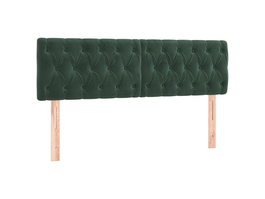 Hoofdbord LED 160x7x78/88 cm fluweel donkergroen