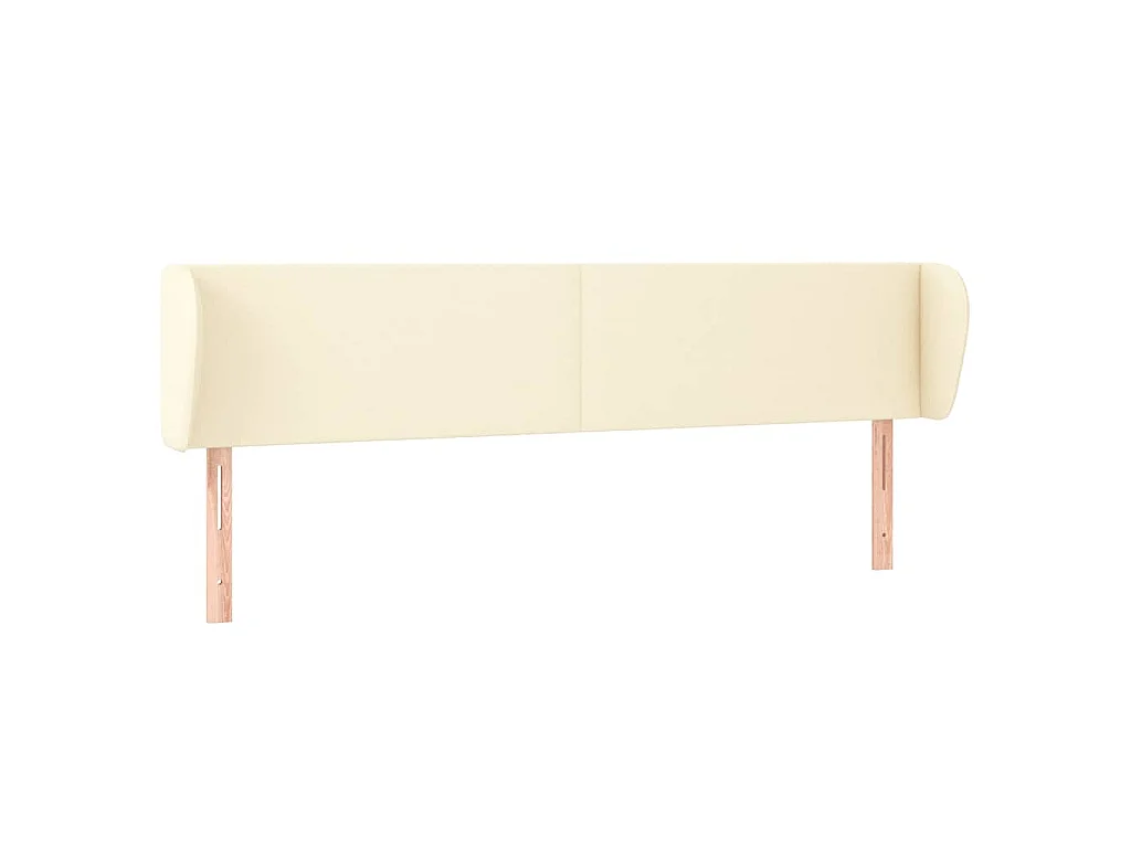 Tête de lit avec oreilles Crème 163x23x78/88 cm Similicuir
