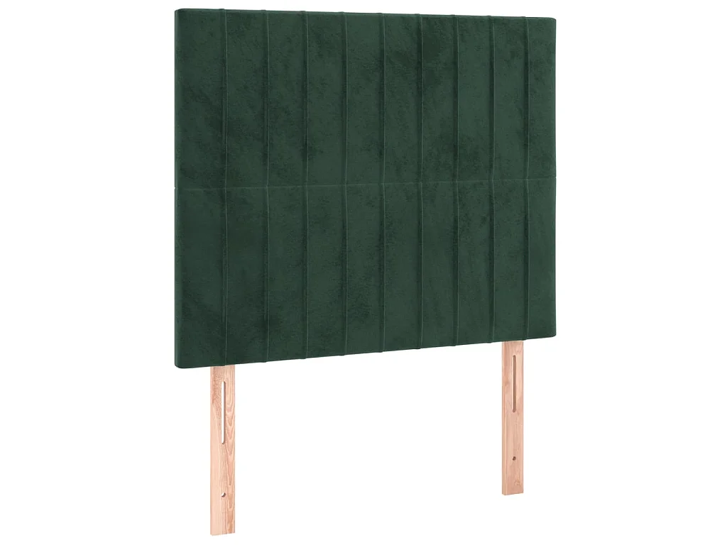 Hoofdbord LED 90x5x118/128 cm fluweel donkergroen