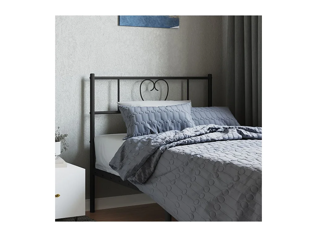 Tête de lit métal noir 75 cm