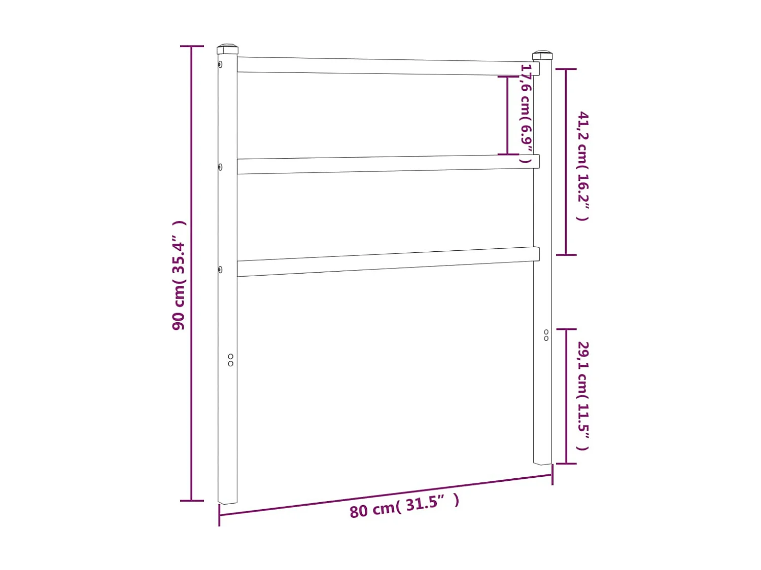 Kopfteil Metall Weiß 75 cm
