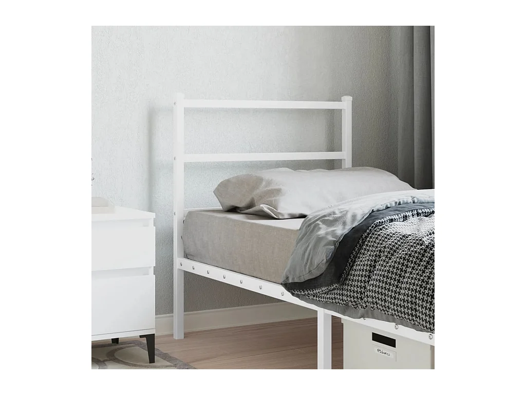 Tête de lit métal blanc 75 cm