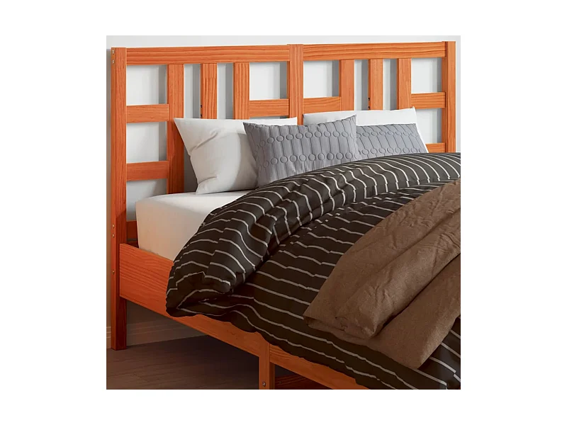 Tête de lit cire marron 135 cm bois massif de pin
