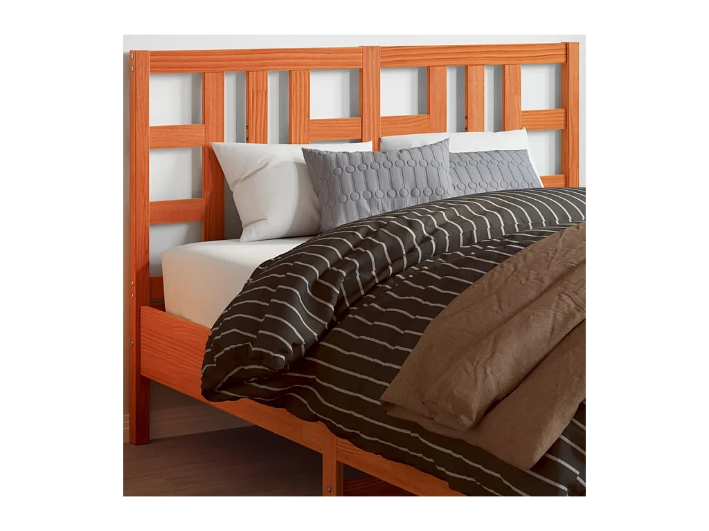 Tête de lit cire marron 135 cm bois massif de pin