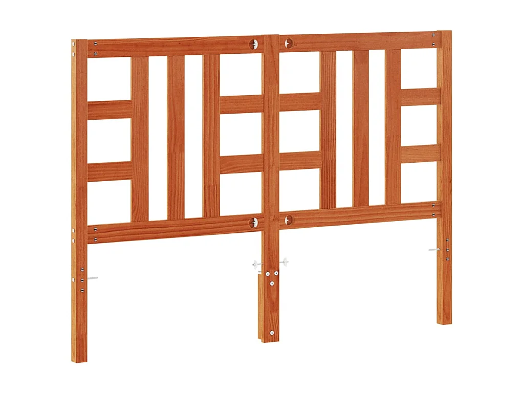 Testiera Marrone Cera 135 cm in Legno Massello di Pino