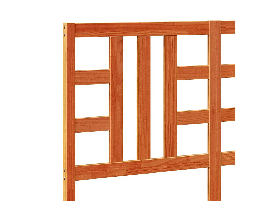 Testiera Marrone Cera 135 cm in Legno Massello di Pino