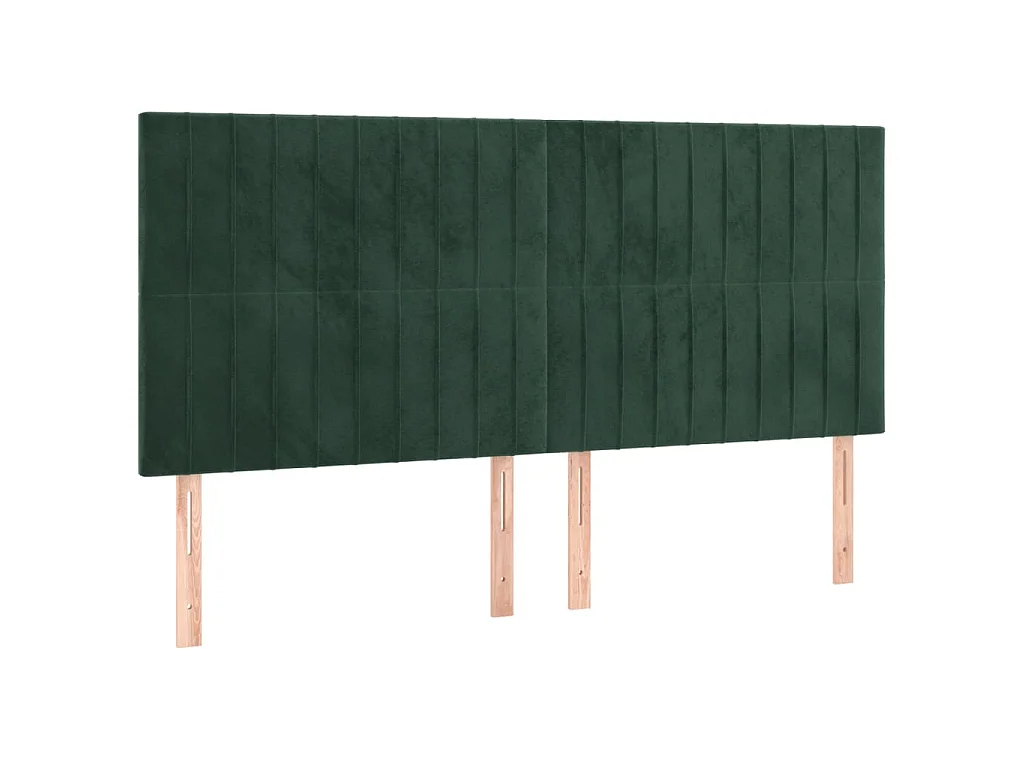 Hoofdbord LED 160x5x118/128 cm fluweel donkergroen