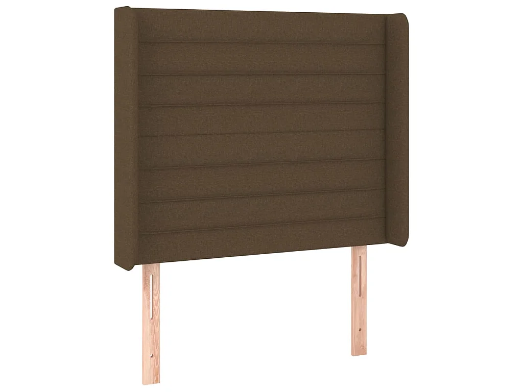Testiera ad Orecchio Marrone Scuro 83x16x118/128 cm in Tessuto