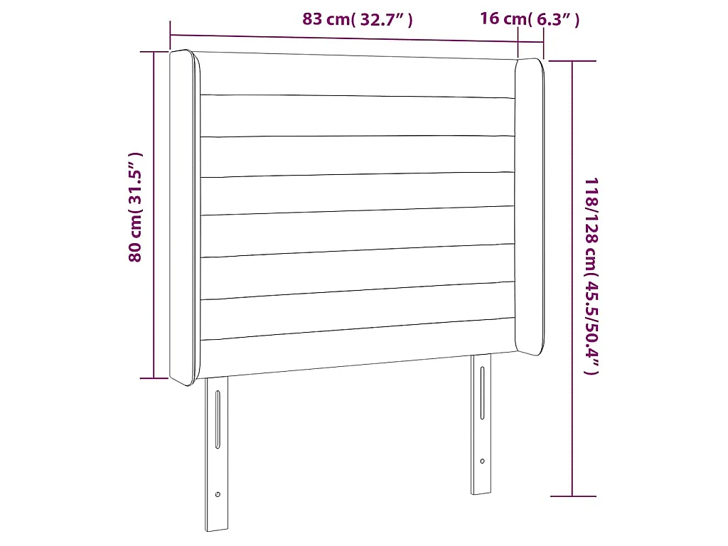 Kopfteil mit Ohren Dunkelbraun 83x16x118/128 cm Stoff