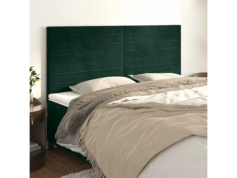 Tête de lit Vert foncé 160x5x118/128 cm Velours