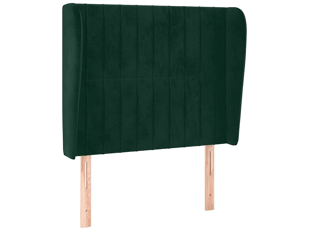 Kopfteil mit Ohren Dunkelgrün 93x23x118/128 cm Samt