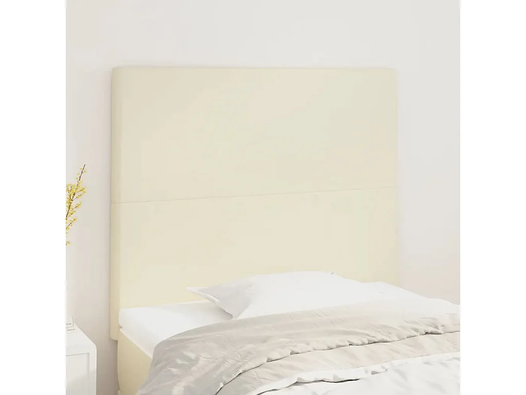 Tête de lit Crème 80x5x118/128 cm Similicuir