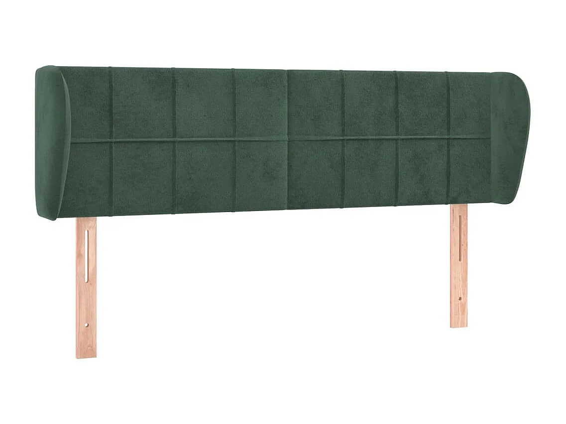 Tête de lit avec oreilles Vert foncé 147x23x78/88 cm Velours