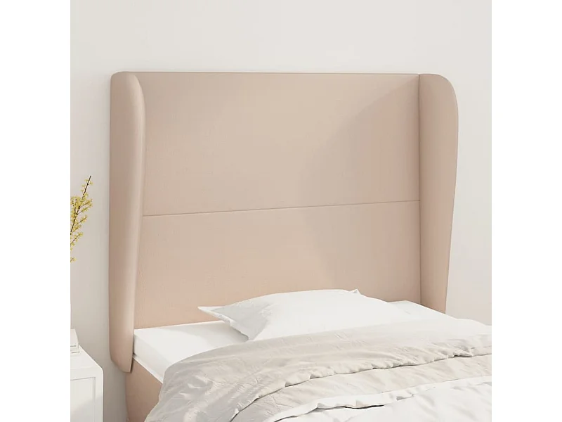 Kopfteil mit Ohren Cappuccino-Braun 93x23x118/128 cm Kunstleder