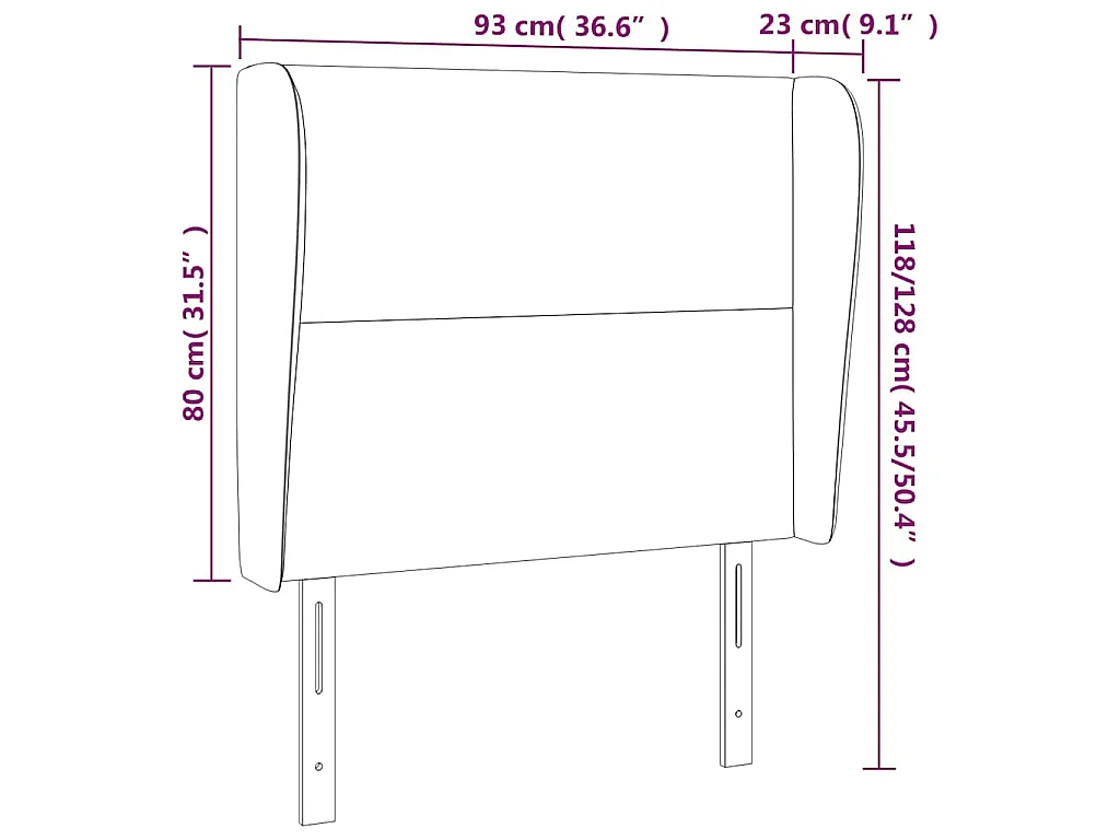 Tête de lit avec oreilles Cappuccino 93x23x118/128cm Similicuir