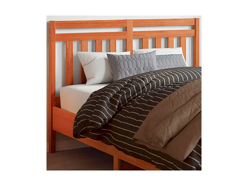 Tête de lit cire marron 135 cm bois massif de pin