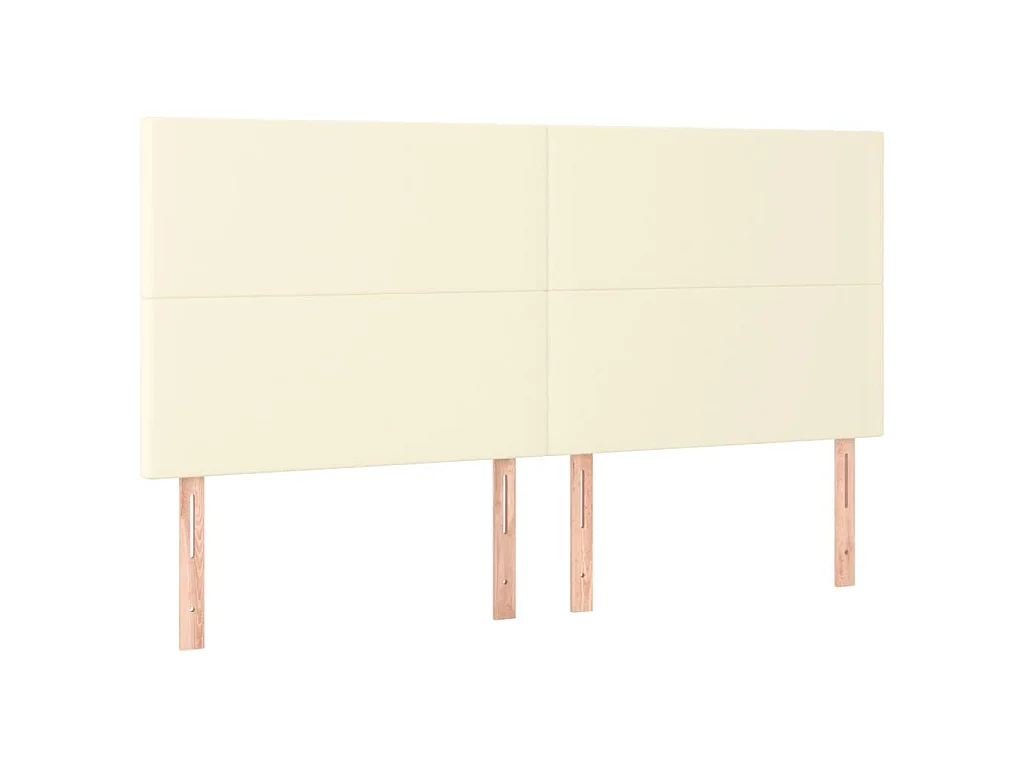 Tête de lit Crème 160x5x118/128 cm Similicuir