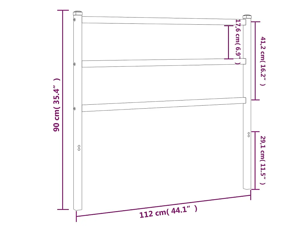 Tête de lit de remplacement métal blanc 100 cm