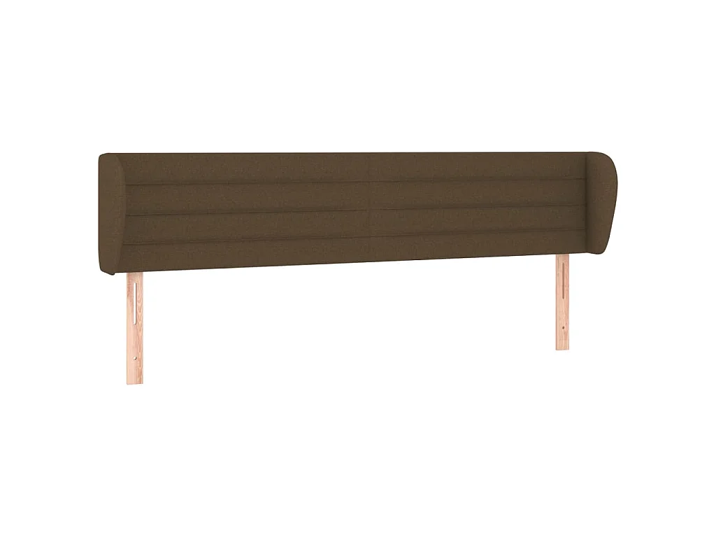 Tête de lit avec oreilles Marron foncé 163x23x78/88 cm Tissu