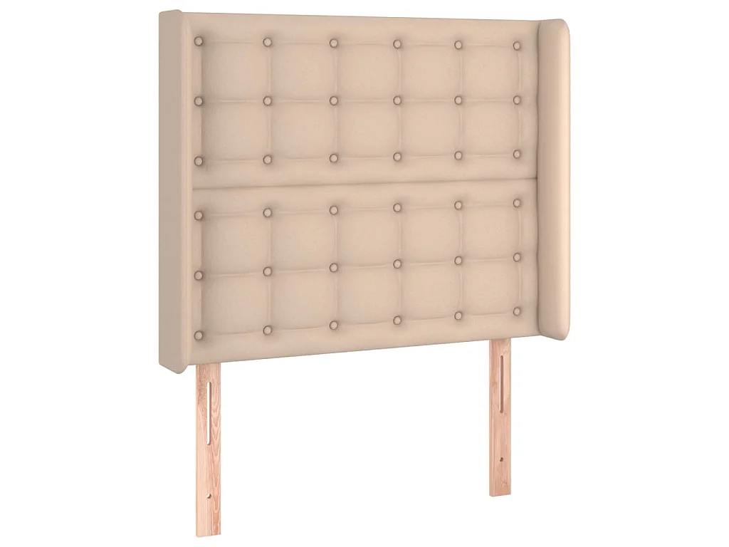 Hoofdbord met randen 93x16x118/128 cm kunstleer cappuccinokleur