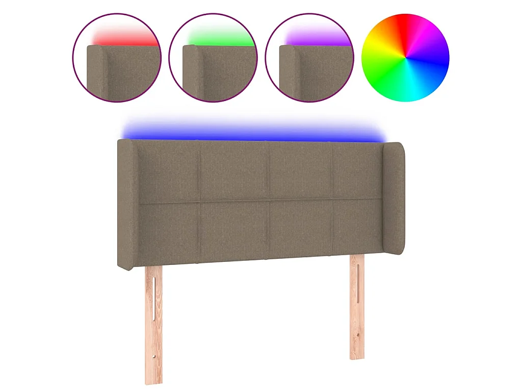 Tête de lit à LED Taupe 83x16x78/88 cm Tissu