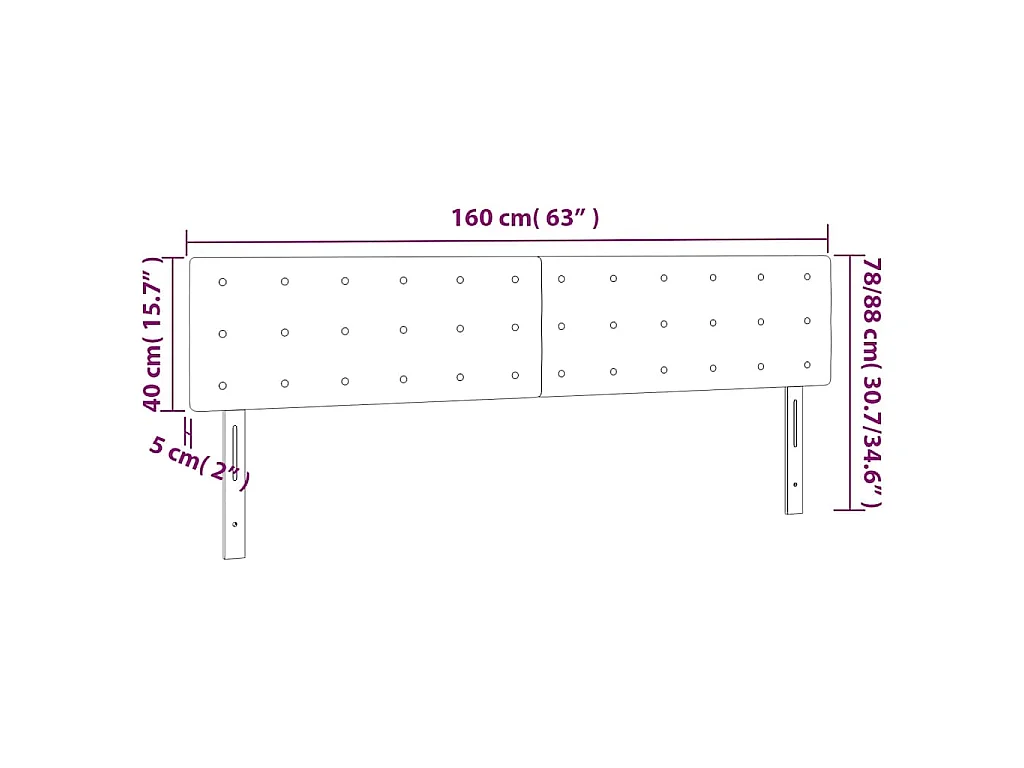 Hoofdborden 160x5x78/88 cm fluweel donkergroen