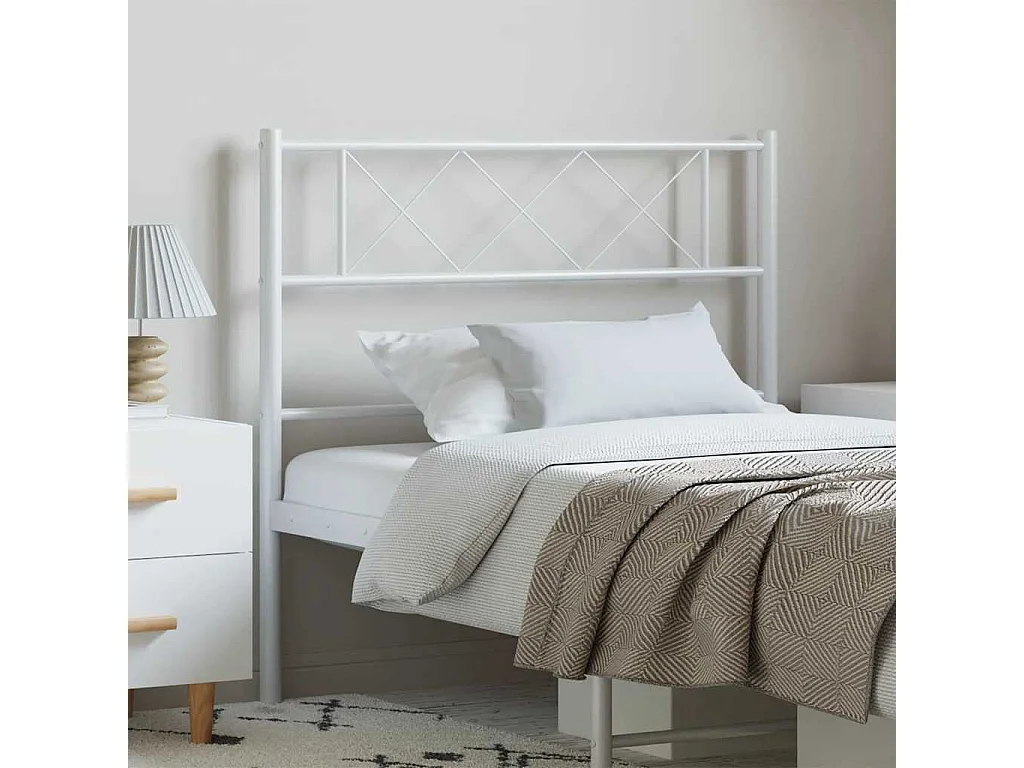 Kopfteil Metall Weiß 100 cm