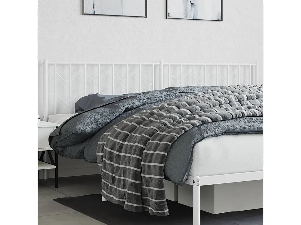 Hoofdbord 200 cm metaal wit