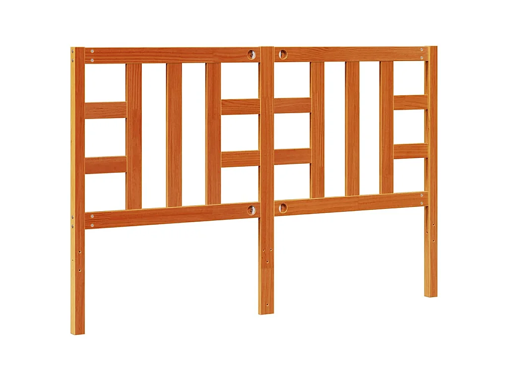 Testiera Marrone Cera 150 cm in Legno Massello di Pino