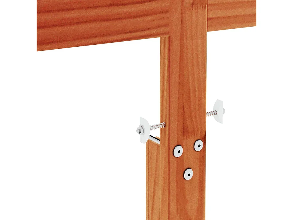 Testiera Marrone Cera 150 cm in Legno Massello di Pino
