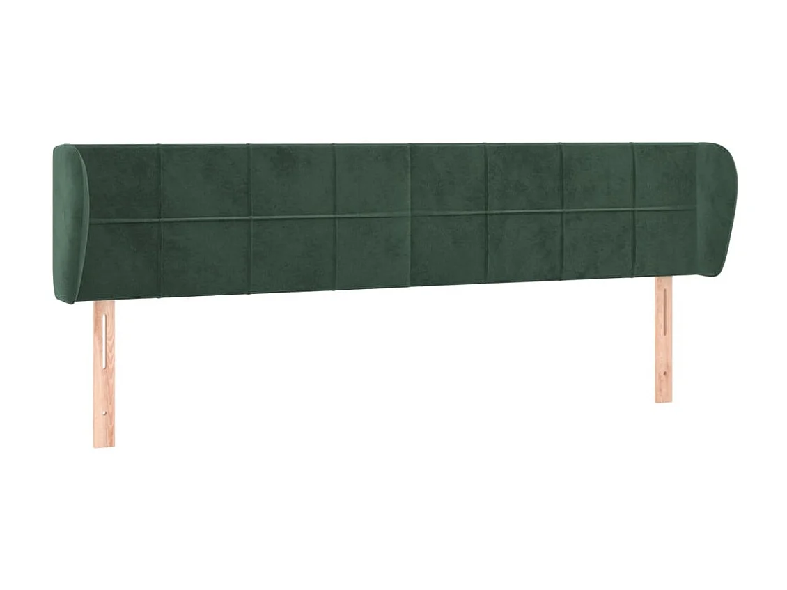 Tête de lit avec oreilles Vert foncé 183x23x78/88 cm Velours