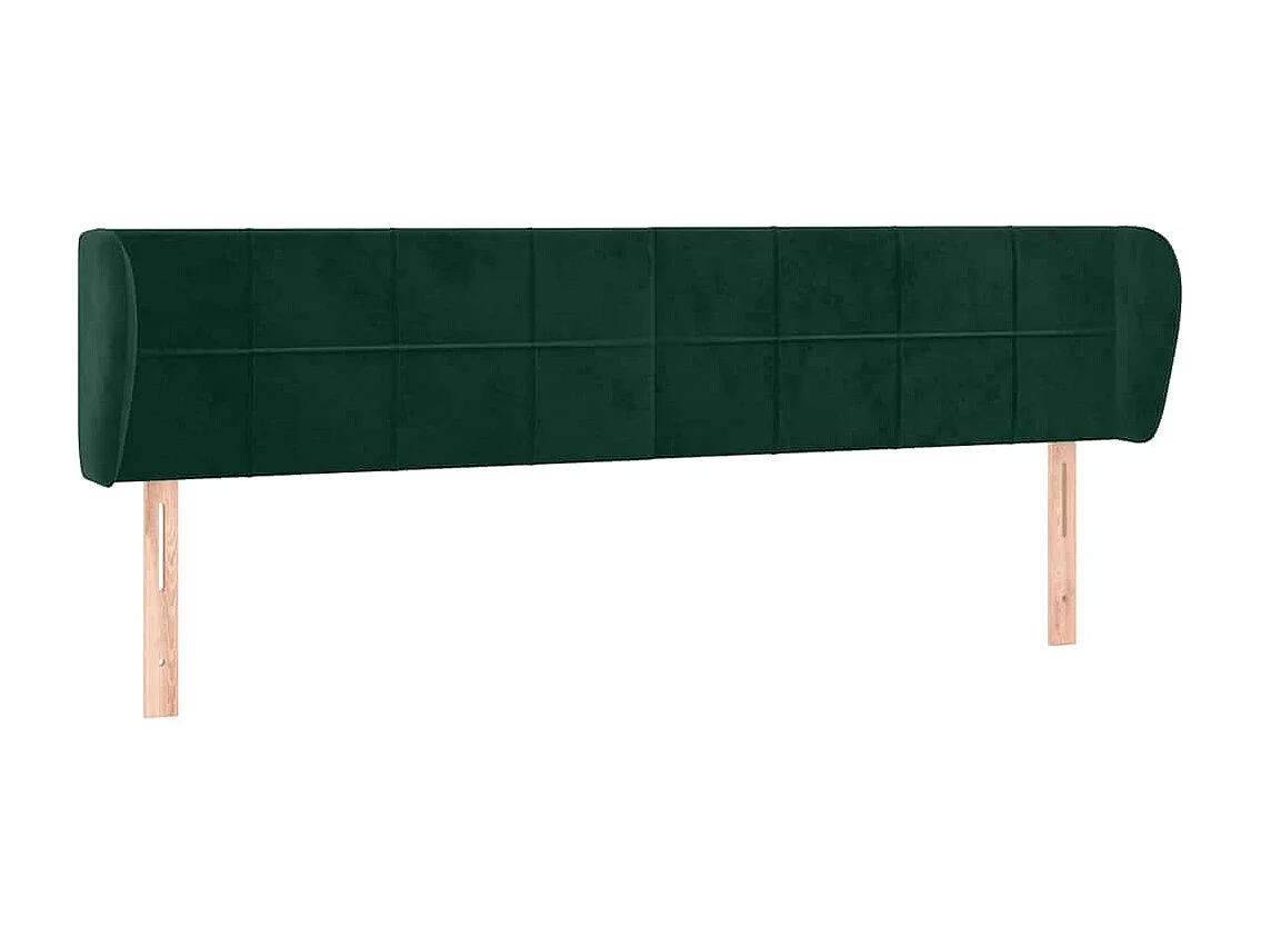 Tête de lit avec oreilles Vert foncé 183x23x78/88 cm Velours