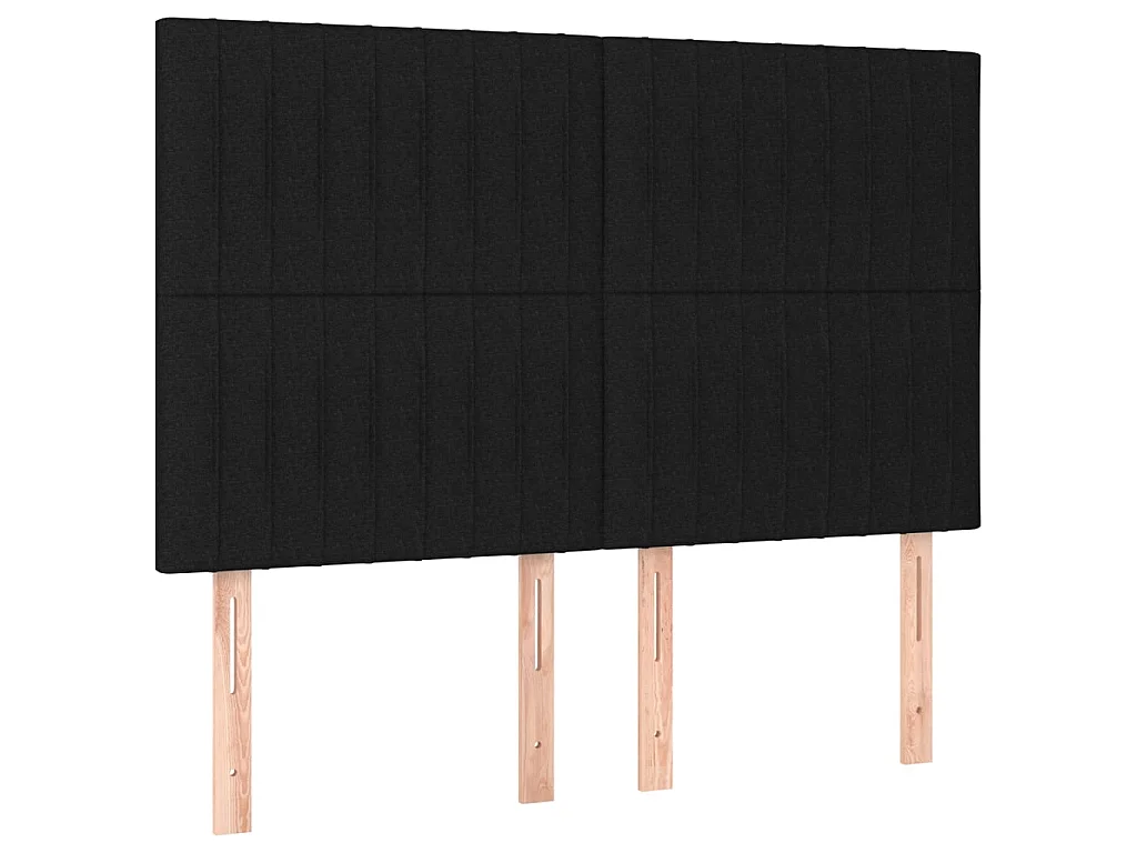 Cabecero de cama de tela negro 144x5x118/128 cm