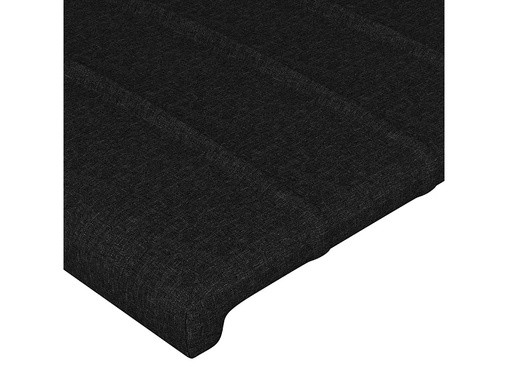 Cabecero de cama de tela negro 144x5x118/128 cm