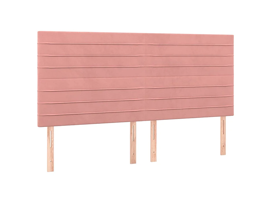 Kopfteil Rosa 160 x 5 x 118/128 cm Samt