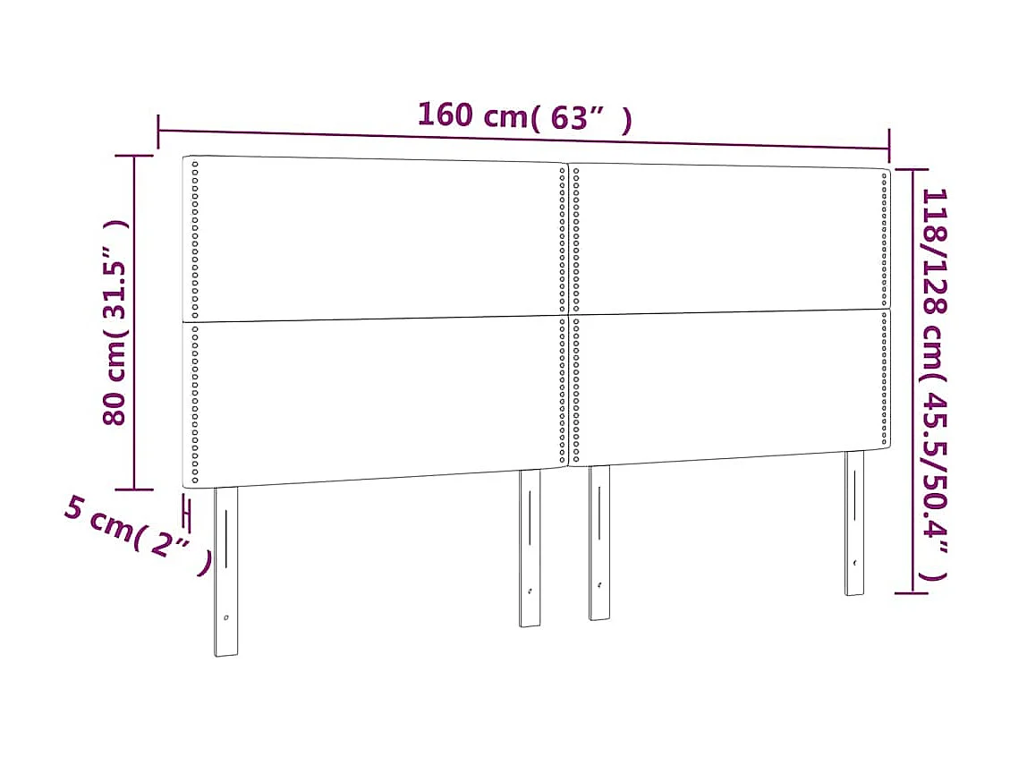Tête de lit à LED Vert foncé 160x5x118/128 cm Velours