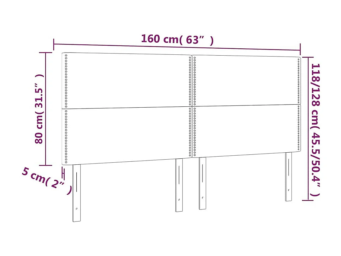 Tête de lit à LED Vert foncé 160x5x118/128 cm Velours