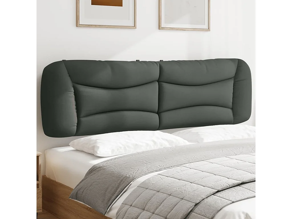 Kopfteil-Kissen "Hvar" Dunkelgrau 180 cm Stoff