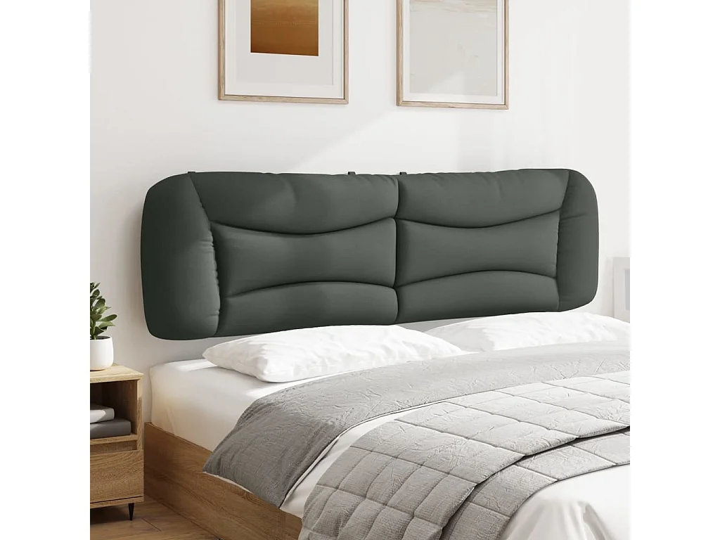 Kopfteil-Kissen "Hvar" Dunkelgrau 180 cm Stoff