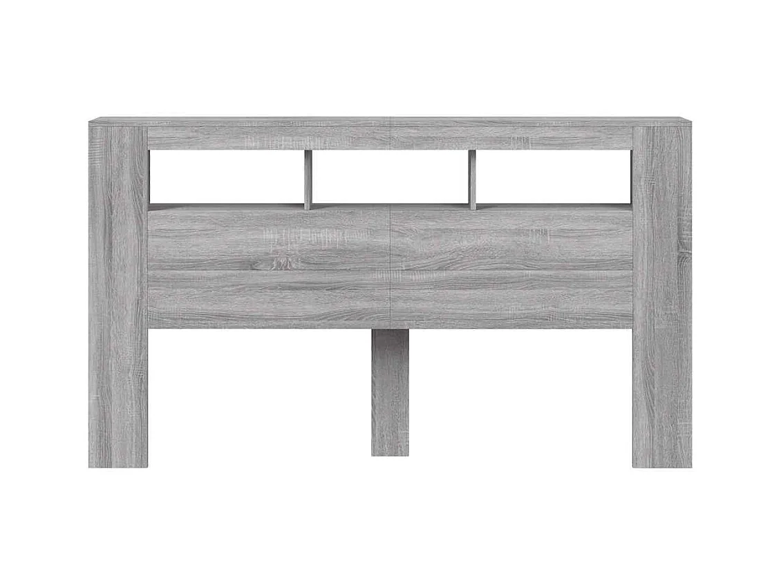 Tête de lit à LED sonoma gris 180x18,5x103,5 cm bois ingénierie