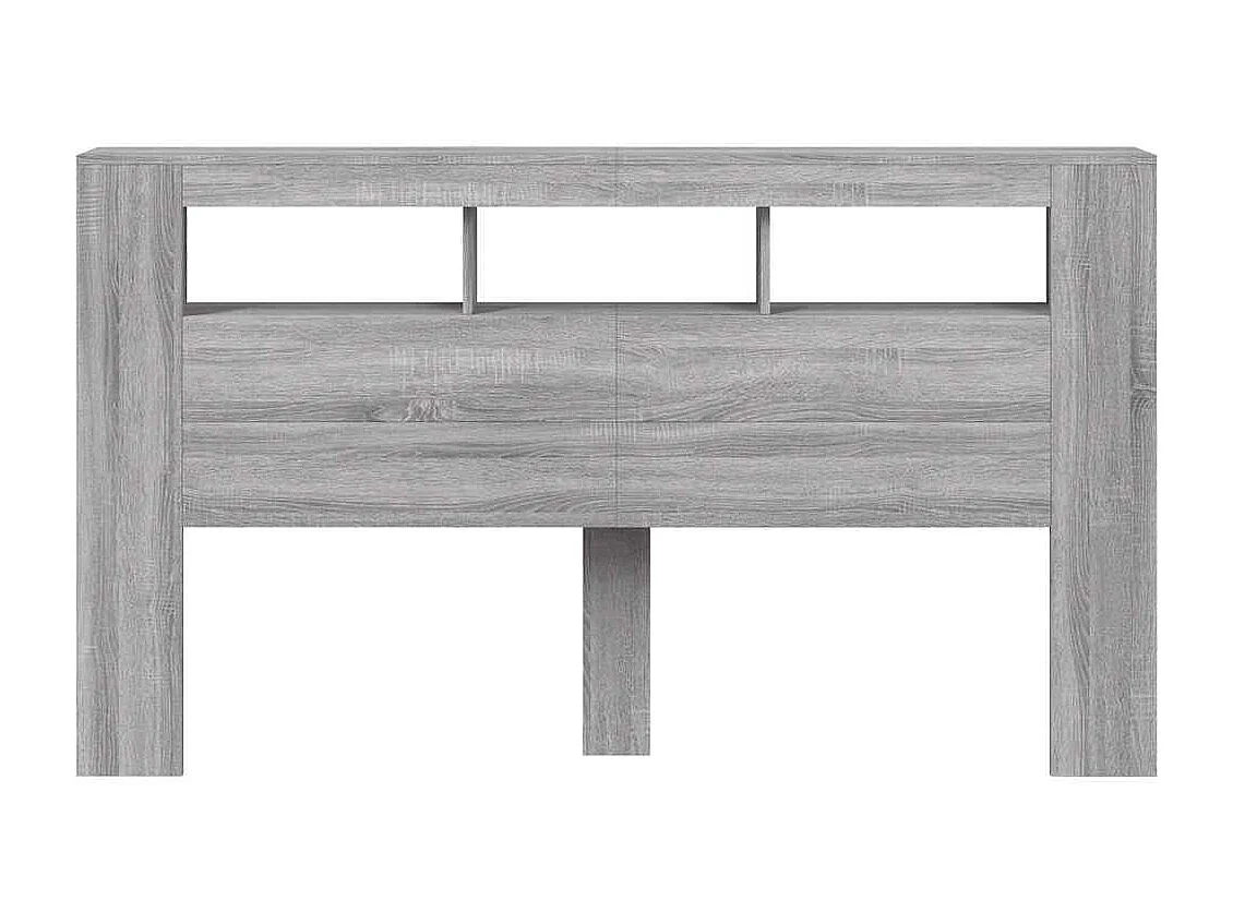 Tête de lit à LED sonoma gris 180x18,5x103,5 cm bois ingénierie