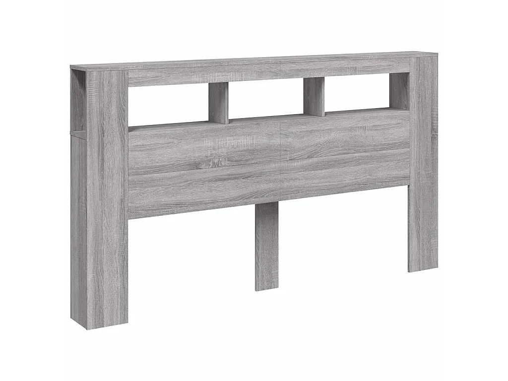 Testiera LED Grigio Sonoma 180x18,5x103,5 cm Legno Multistrato