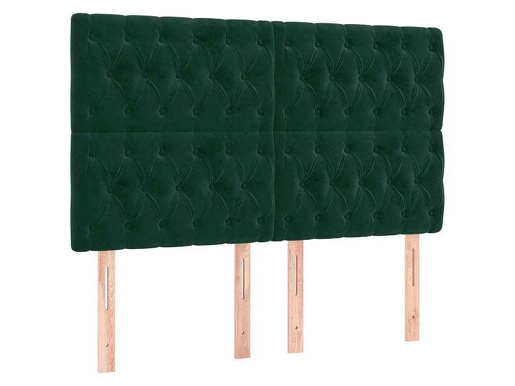 Tête de lit à LED Vert foncé 144x7x118/128 cm Velours